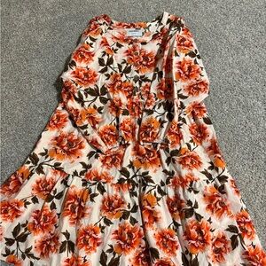 Old Navy Kids Floral Long Sleeve Dress - Orange and Brown